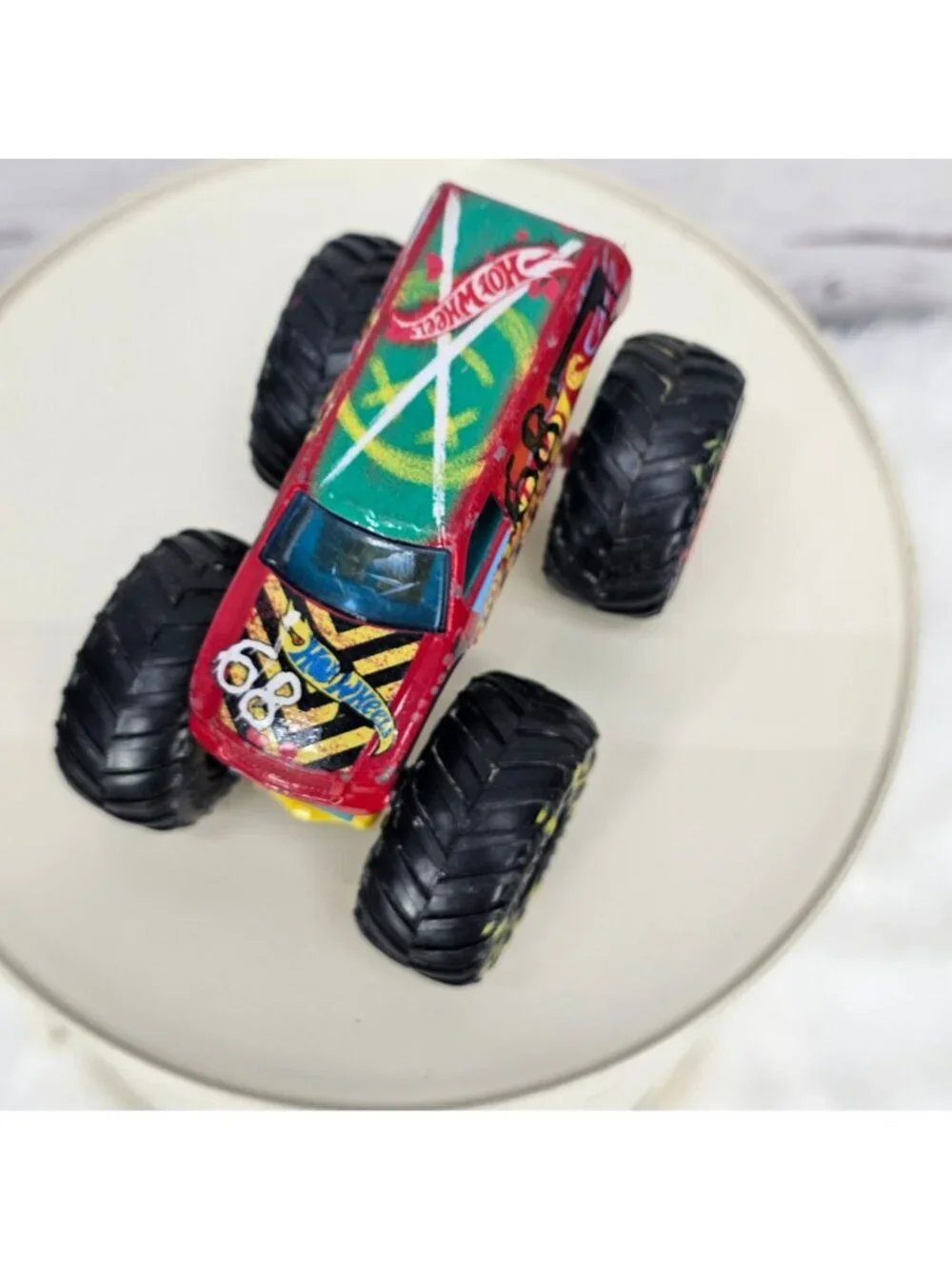 Hot Wheels Monster Truck Graffiti Design Die-Cast Toy 68 Red/Multicolor